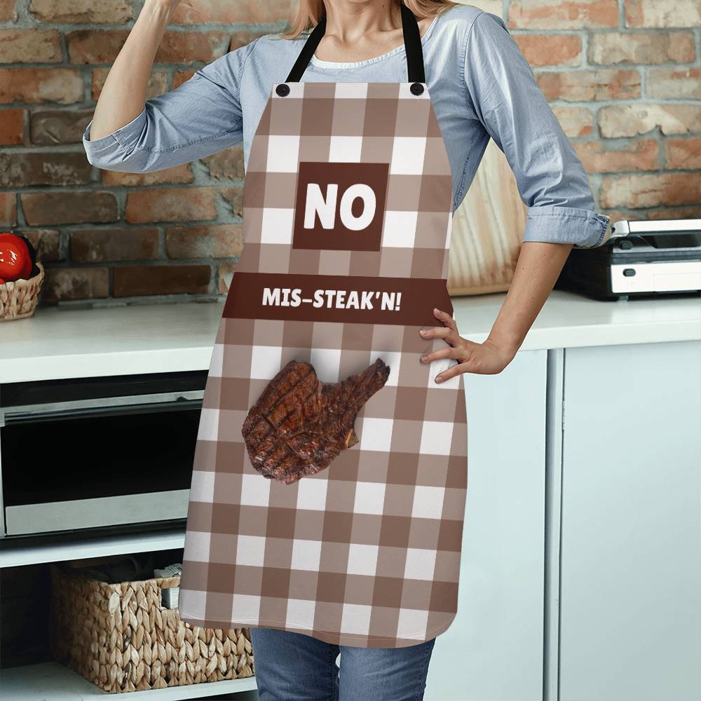 Brown/White Apron No Mis-Steak'n